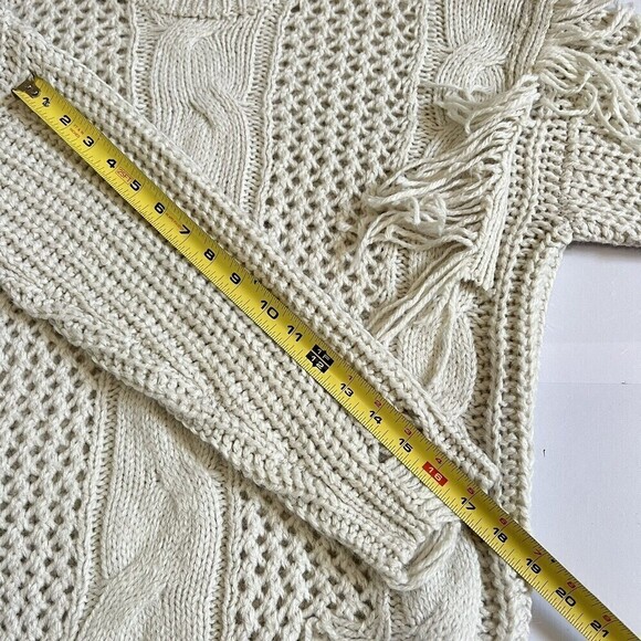 Forever 21 Contemporary Womens Beige Boho Long Sleeve Knit Sweater Size S - Picture 11 of 11